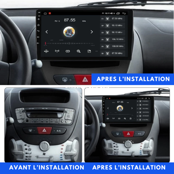 Autoradio Android PEUGEOT 107 CITROEN C1 TOYOTA AYGO